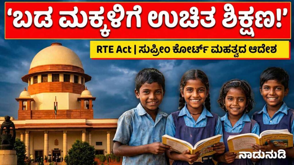 Indian school children sitting in a classroom representing free education under RTE Act Karnataka.