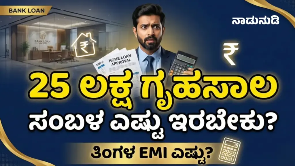 Home Loan EMI: ಕೆನರಾ ಬ್ಯಾಂಕಿನಲ್ಲಿ 25 ಲಕ್ಷ ಗೃಹಸಾಲ ಮಾಡಲು ತಿಂಗಳ ಸಂಬಳ ಎಷ್ಟಿರಬೇಕು ಮತ್ತು EMI ಎಷ್ಟು? Infographic on Canara Bank home loan eligibility and required monthly salary